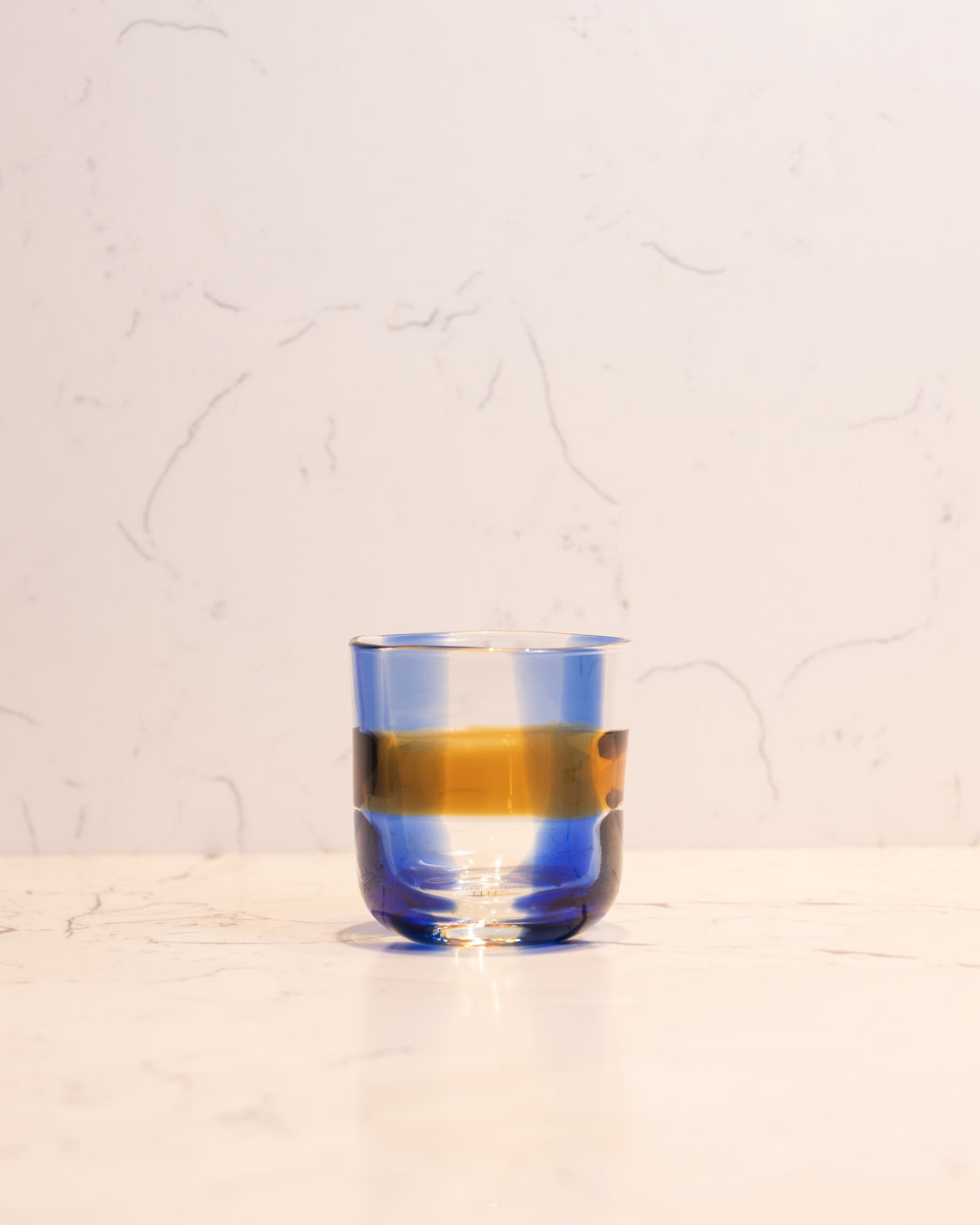 Livorno Rocks Glasses, Blue & Amber, Set of Four