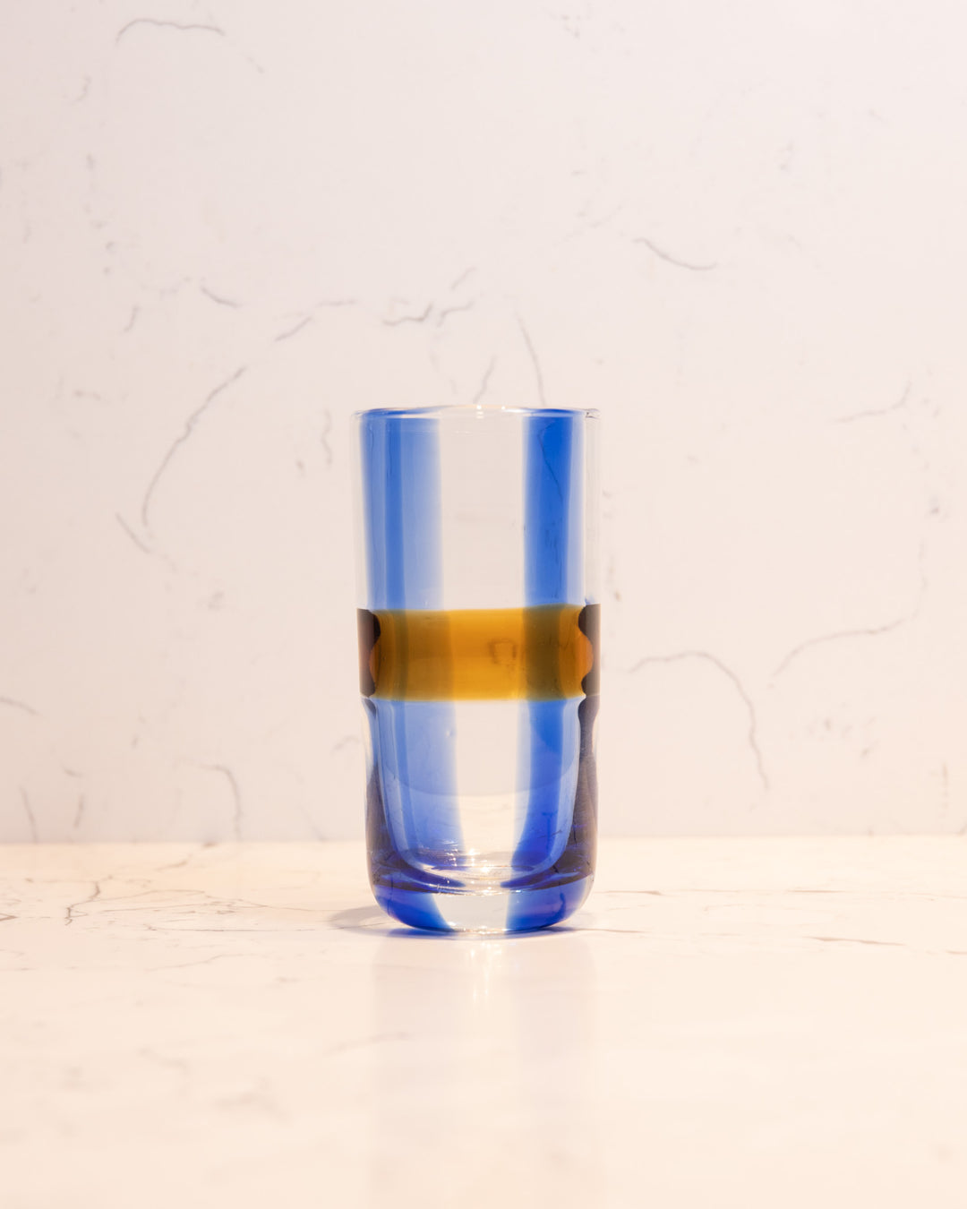 Livorno Highball Glasses, Blue & Amber, Set of Four
